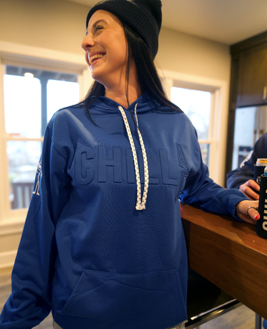 ChillAF Embossed Hoodie | Royal Blue