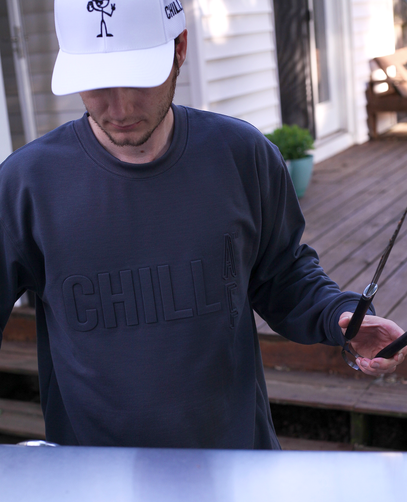 ChillAF Embossed Crewneck | Graphite