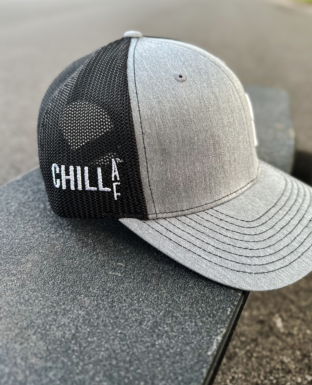 Where Rubber Meets The Hat | StickDude Grey SnapBack