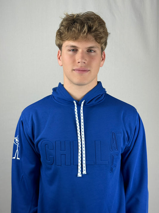 ChillAF Embossed Hoodie | Royal Blue