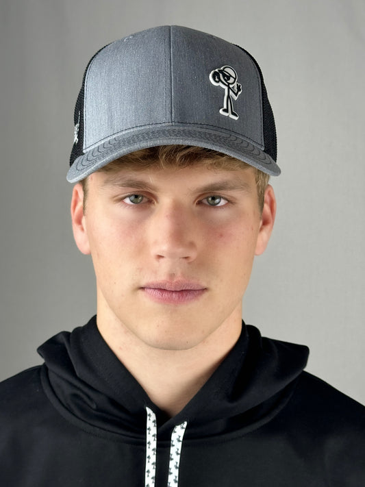 Where Rubber Meets The Hat | StickDude Grey SnapBack