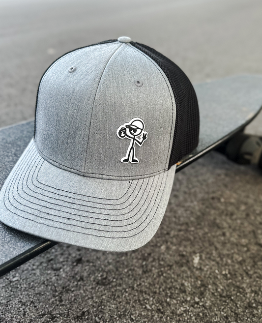 Where Rubber Meets The Hat | StickDude Grey SnapBack