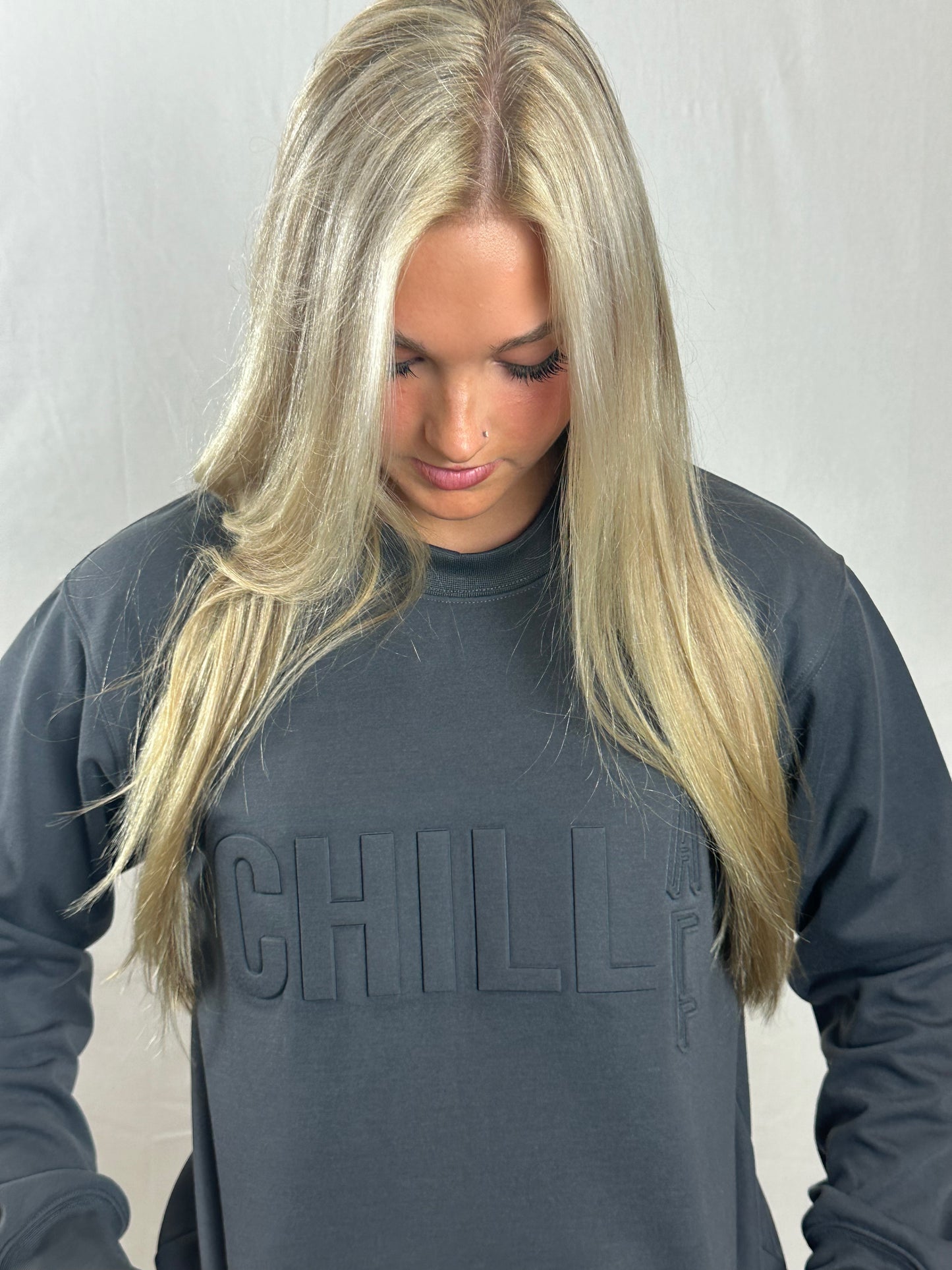 ChillAF Embossed Crewneck | Graphite
