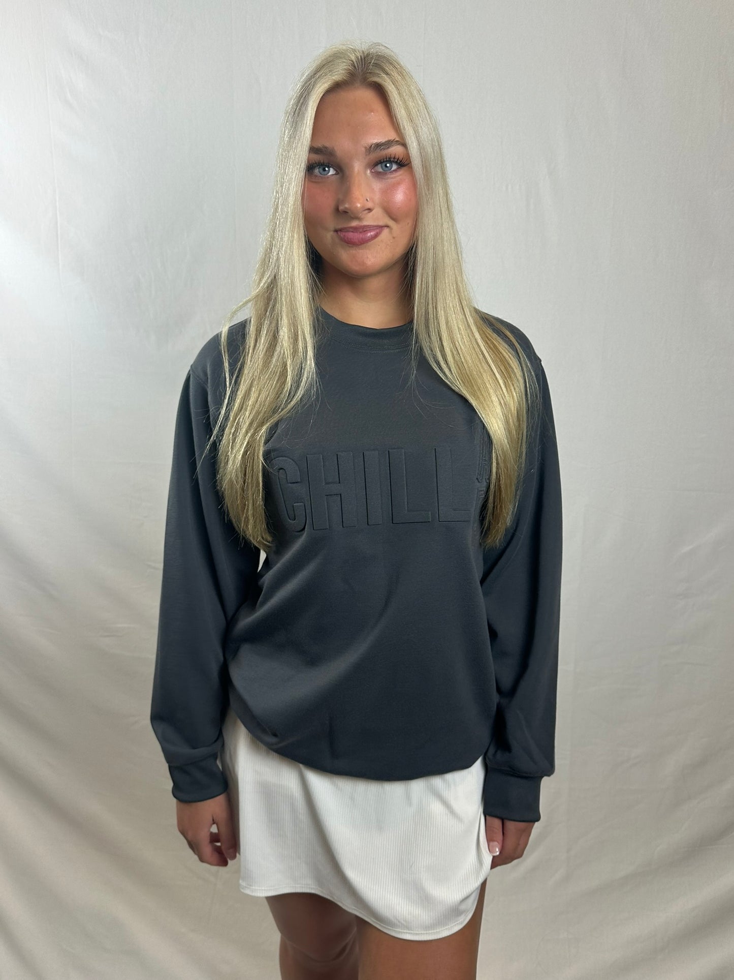 ChillAF Embossed Crewneck | Graphite