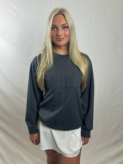 ChillAF Embossed Crewneck | Graphite