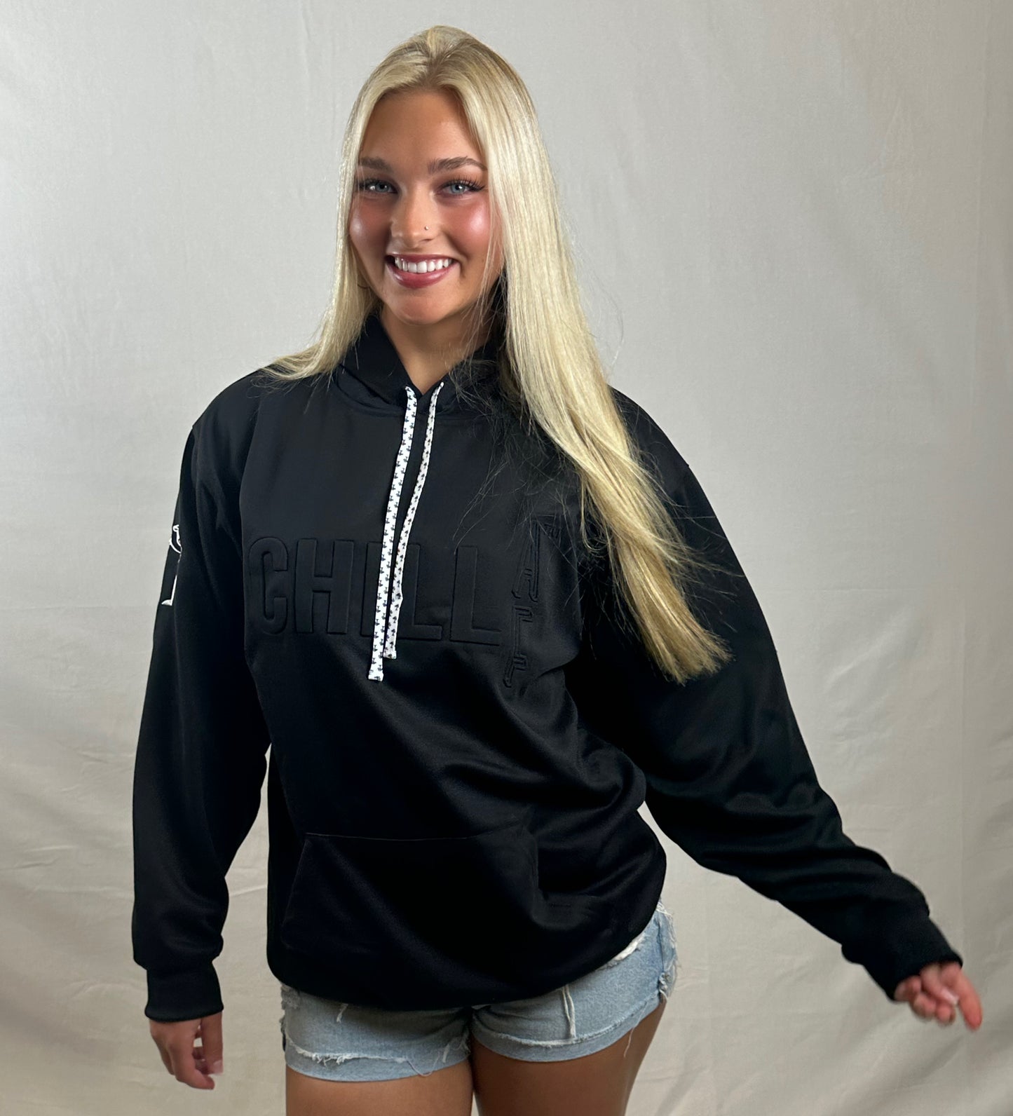 ChillAF Embossed Hoodie | Black