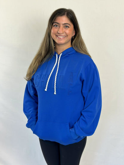 ChillAF Embossed Hoodie | Royal Blue